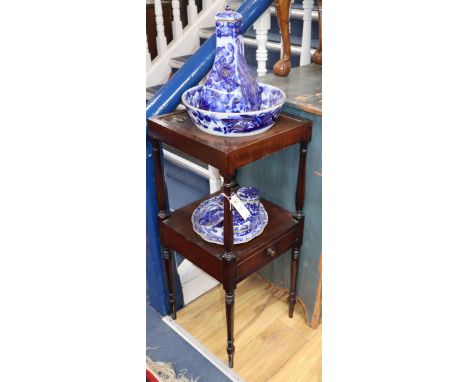 A Georgian washstand and a masons jug and basin and toilet set W.36cm