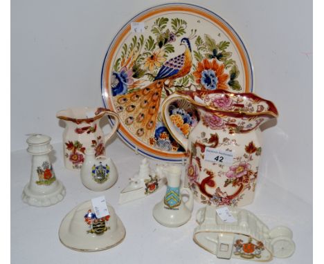 Ceramics - Crested ware inc Shelley British Army Tank, Newcastle upon Tyne crest;  a battleship, a Carltonware Anzac hat, oth