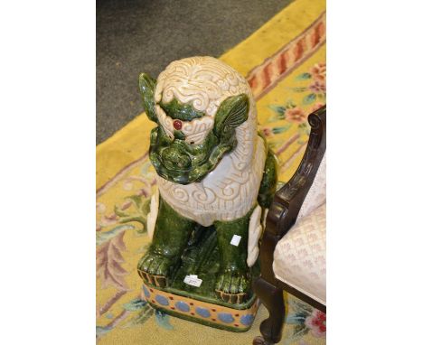 A large 20th century ceramic model of a Dog of Fo, 61cm high 