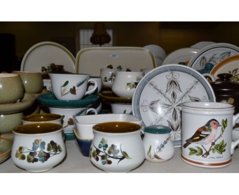 Denby  - Greenwheat  teaware , Regency green , Manor green , Shamrock cups and saucers , tray ; etc