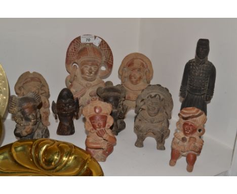 Tribal Art - Peruvian  and South American terracotta figures;  a Chinese terracotta army figure;  etc (10)