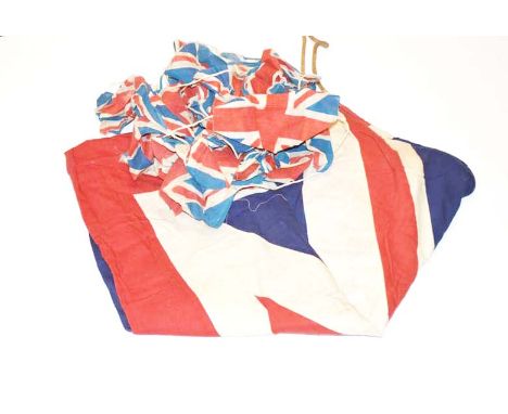 A Vintage Union Jack Flag (5'6 x 3'9) and Union Jack Bunting of 15 Flags 
