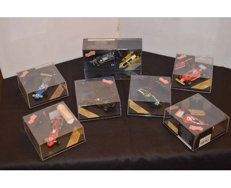 A Collection of Seven Die Cast Scale Model Racing Cars 