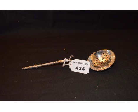 A Heavy Victorian Silver Sifter Ladle, London 1888, John Aldwinkle and Thomas Slater 