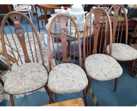 Four Ercol swan dining chairsLocation: 