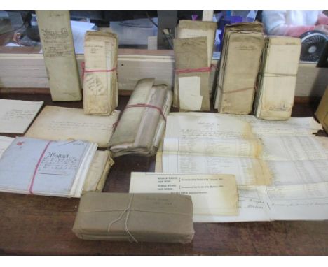 A selection of early to mid 19th century solicitors documents to include a list of persons entitled to vote in the elections 