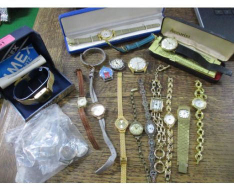 A group of ladies and gents wristwatches to include a boxed Timex digital quartz ladies wristwatch circa 1979, cased Accurist