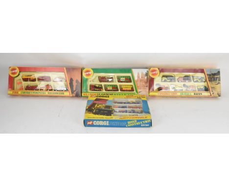 Corgi Toys - a group of four 1980's Corgi boxed sets to include Corgi 3007 1981 Buffalo Bill Wild West set, 3101 Fire set, 31
