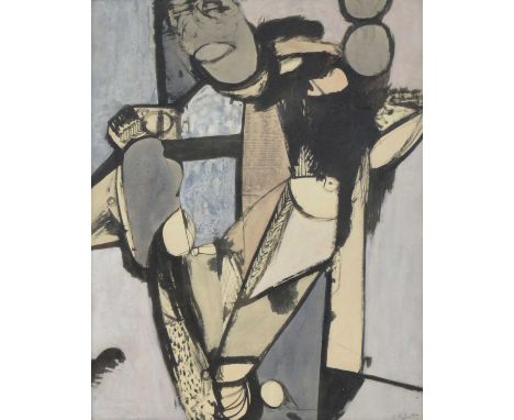 Edgar Hubert (British, 1906-1985), Untitled abstract, mixed media, signed, 70x54cm.Provenance:With The Mayor Gallery, Brook S