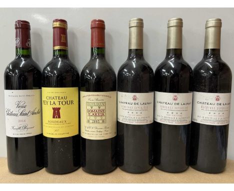 Six assorted vintage Bordeaux region wines:Vieux Chateau Saint Andre 2016, Saint-Emilion, x1Ch Pey la Tour 2017, x1Domaine Il