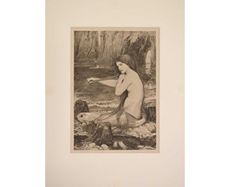 Five mounted Pre-Raphaelite prints:After J W Waterhouse, A Mermaid, publ The Art Journal, 25x17cm;After Edward Burne-Jones, P