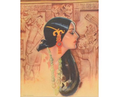 Armando Drechsler (Mexican, 1901-1964),three Art Deco style female portraits,colour prints, publ Offset-Galas-Mexico,each app