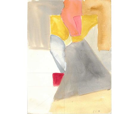 Adrian Heath (British, 1920-1992), Preparatory sketch,mixed media on paper, initialled and dated '76,38cm x 28.5cm.