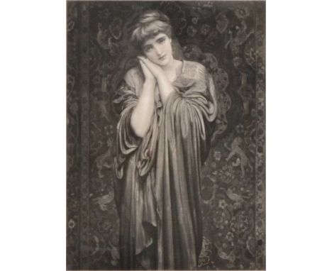 After Frederic Lord Leighton (British, 1830-1896),Day Dreams,photogravure, signed by the artist, Print Sellers Association st
