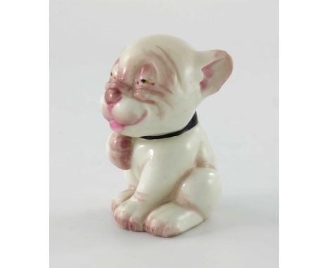 A Royal Worcester Bonzo dog, 1930, modelled as the dog, puce marks, 7cm high
