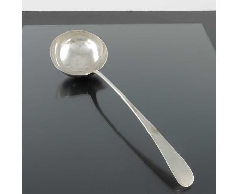 A George III Provincial silver ladle, David Crawford, Newcastle 1779, Old English Pattern, 36.5cm long, 4.43ozt
