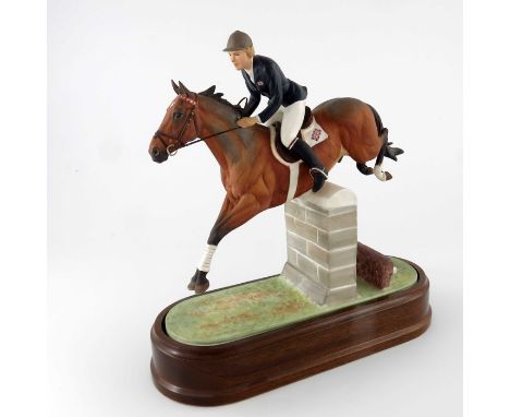 Doris Lindner for Royal Worcester, Stroller and Marion Coakes, painted porcelain figure on wooden base, number 109, with cert