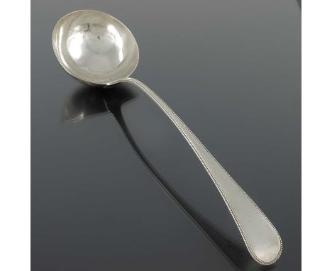 A George III silver ladle, George Smith III, London 1783, Old English Beaded pattern, 34cm long, 4.98ozt 