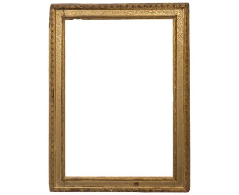 Frame; Italy, 18th century.Gilded carved wood.Gilding and carving losses.Preserves xylophagous damage.Measurements: 182 x 135