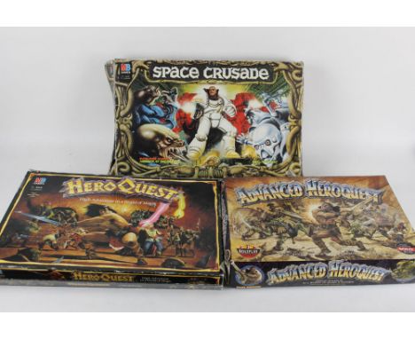 A group of vintage Games Workshop and MB Games fantasy themed board games, to comprise Advanced Hero Quest, Hero Quest, and S