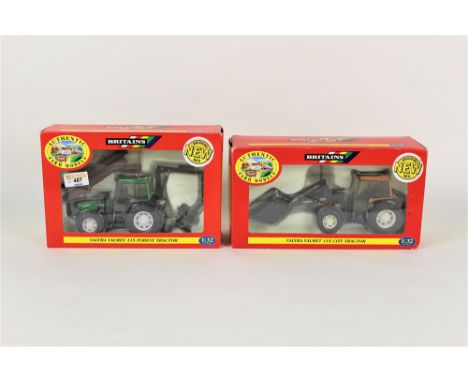 A boxed Britain's Valtra Valmet 115 City Loader tractor with Valtra Valmet 115 forest tractor, both 1:32 scale 