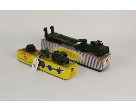 Two Dinky military model vehicles, to comprise a 25-pounder gun unit (697), with artillery tractor, limber, and 25-pounder fi