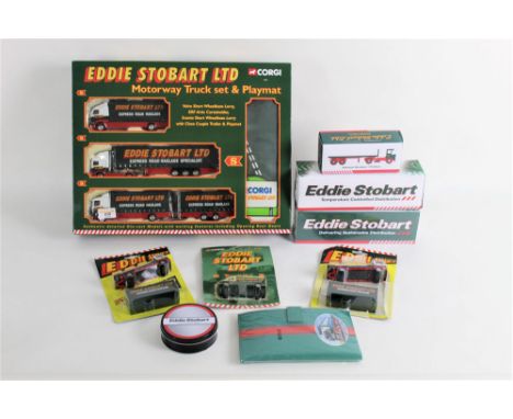 A group of Eddie Stobart diecast and plastic models and collectables, to include a Corgi Eddie Stobart Ltd Motorway Truck set