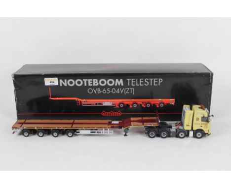 A boxed WSI models 1/50 scale Dufour KN7 Volvo FH 8X4 and Telestep trailer 