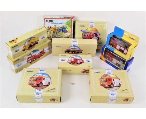A group of 7 Corgi Classics diecast model vehicles to comprise a 20th anniversary West Glamorgan fire brigade fire truck, a "