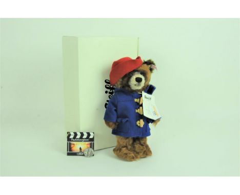 A Steiff limited edition teddy bear, "Paddington, The Movie Edition", exclusive to Danbury Mint, 2177 of 5000, having a chest