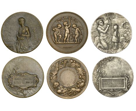 Mauritius, Horticultural Society of Mauritius [Société Horticole de I’île Maurice], prize medals (3), in silver, 1913, by E. 