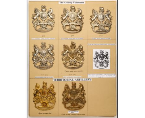 Volunteer and Territorial Artillery Helmet Plates ORs' QVC white metal helmet-plates of the 1st Lanarkshire, 2nd Devonshire, 