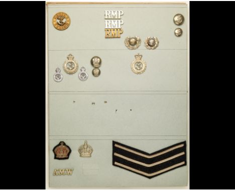 Royal Naval Auxiliary Service, Admiralty, Customs and other Insignia. A card bearing cloth arm-badges and shoulder-titles, ma