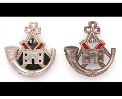 The Duke of Cornwall's Light Infantry Volunteer Battalion Forage Cap Badges c.1881 - 1899. An officer's badge: silver-plated 