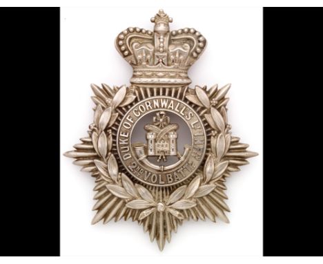 The Duke of Cornwall's Light Infantry. Volunteer Battalion OR's Helmet-Plate c.1881 - 1901 A Universal Pattern QVC white meta