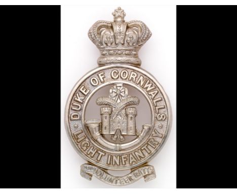 The Duke of Cornwall's Light Infantry. A Volunteer Battalion Glengarry Badge and other Items. A white metal glengarry badge, 