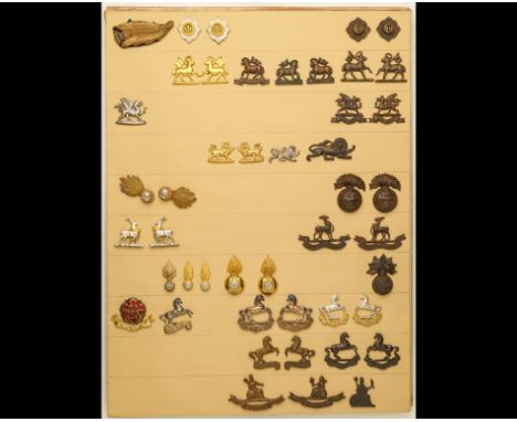 Infantry Officers' Collar-Badges Post-1881. Officers' badges, mainly paired, for regiments from the Royal Scots to the Norfol