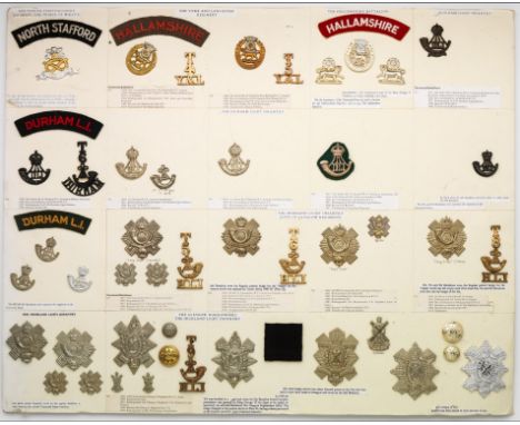 Insignia of Territorial Infantry Battalions A card bearing cap and collar-badges, buttons and shoulder-titles of TA battalion