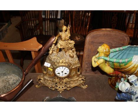 A French gilt eight day movement mantel clock with O.Bergera Paris movement