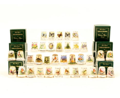 Ceramic thimbles by Graham Payne, Grimley, Worcester, all signed, mostly dated circa 1987, titled to rim, comprising sixteen 