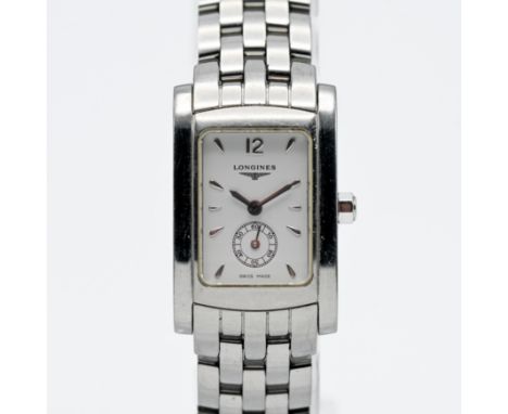 Longines, a 1998&nbsp; ladies Dolce Vita bracelet wristwatch with white dial, with spare link, guarentee card, booklet, box a