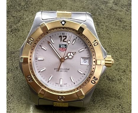 Tag Heuer, a gents Professional date two tone wristwatch, backplate numbers WK1120-0, DH7190.