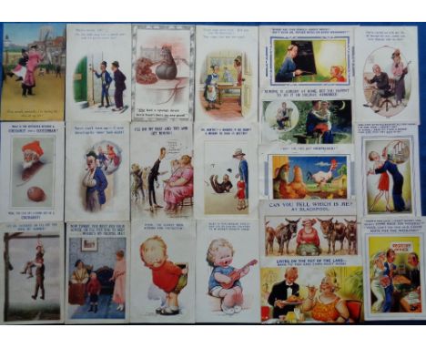 Postcards, Comic, a selection of approx. 31 cards published by Bamforth, with 4 early studio types inc. Suffragette being arr