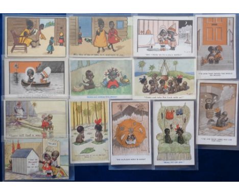 Postcards, Comic, a selection of 13 cards of black comic humour, all illustrated by F.G Lewin. Published by Salmon, InterArt 