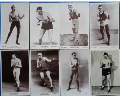 Postcards, Sport, a boxing selection of 8 cards, with 7 in the 'Famous Boxers' series published by Beagles. Boxers include Jo