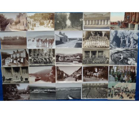 Postcards, a UK topographical and subject mix of approx. 63 cards with RPs of The Forge Meopham, High St Lydd (animated), wed