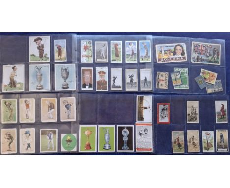 Cigarette / Trade cards, Golf, Mixture over 165 cards all golf related. Many issuers including Marsuma (3,fair), Churchman, B