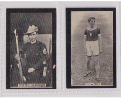 Cigarette cards, Smith's, Champions of Sport (Red Back), two cards, both 'Studio Cigarettes' backs, no 13 Lance Corporal Ommu