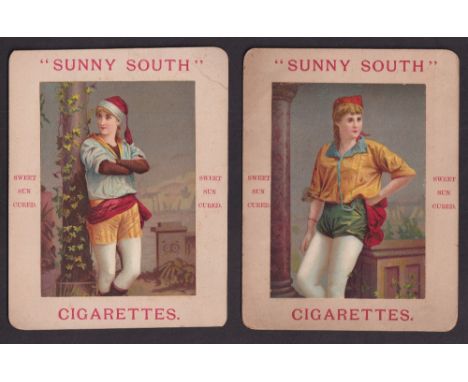 Tobacco issues, USA, Allen & Ginter, two large size advertising cards for 'Sunny South Cigarettes' each one with image of a b