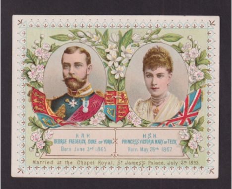 Tobacco issue, H. Plimpton & Co, Cigar Importers, Streatham Common, large size single issue card issued to celebrate the marr